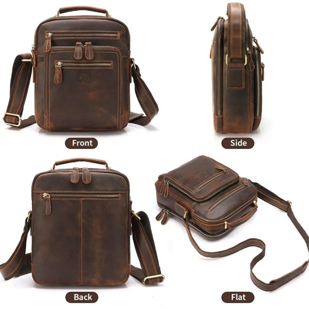 Ring Sun NWOT Hand Crafted Leather Messenger Bag